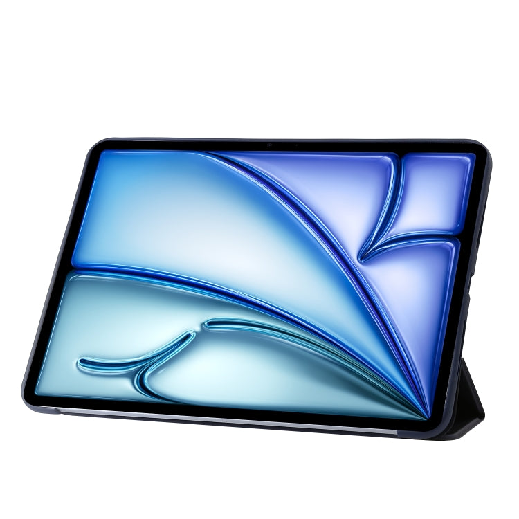 Étui à rabat en cuir pour tablette, trois volets, pour iPad Pro 13 (2024) et iPad Pro 11 (2024).