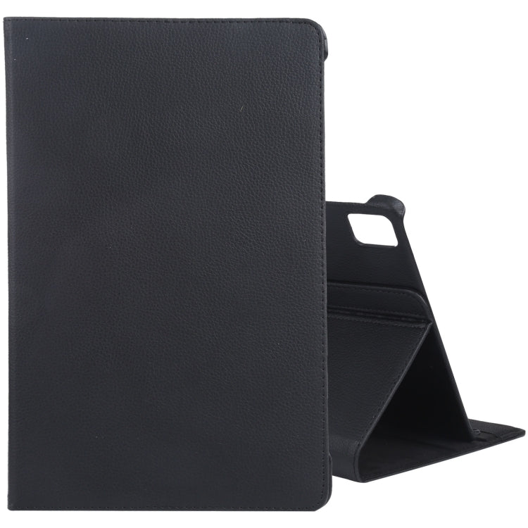 Étui en cuir texturé Litchi rotatif à 360 degrés avec support pour tablette, pour iPad Pro 11 (2024) et iPad Pro 13 (2024).