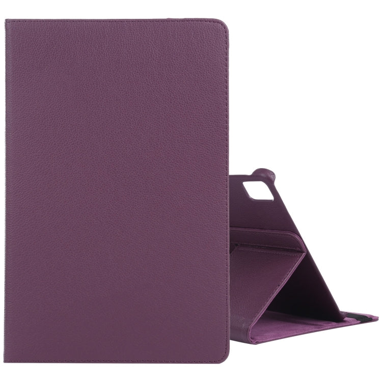 Étui en cuir texturé Litchi rotatif à 360 degrés avec support pour tablette, pour iPad Pro 11 (2024) et iPad Pro 13 (2024).