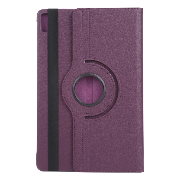Étui en cuir texturé Litchi rotatif à 360 degrés avec support pour tablette, pour iPad Pro 11 (2024) et iPad Pro 13 (2024).