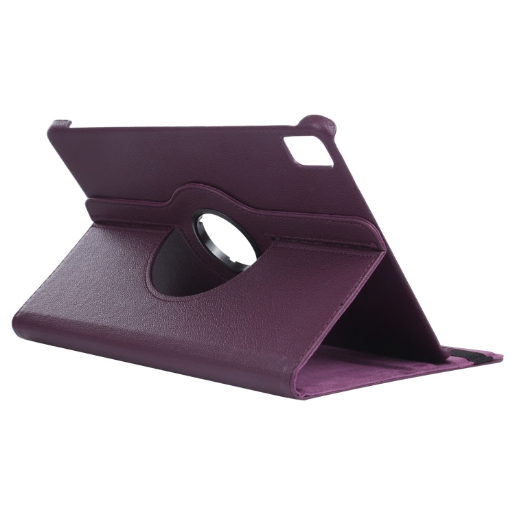 Étui en cuir texturé Litchi rotatif à 360 degrés avec support pour tablette, pour iPad Pro 11 (2024) et iPad Pro 13 (2024).