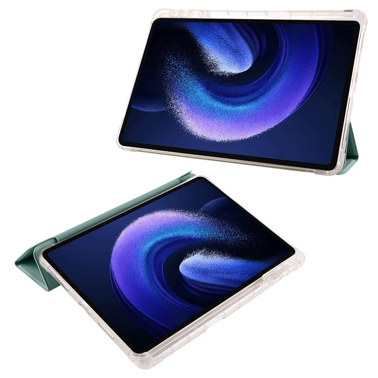 3-fold Clear TPU Smart Leather Tablet Case with Pen Slot, For iPad Air 13 2026 / 2025 / 2024, For iPad Air 11 2026 / 2025 / 2024