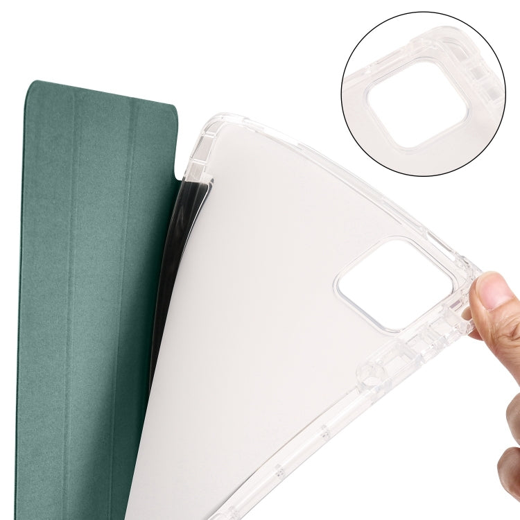 3-fold Clear TPU Smart Leather Tablet Case with Pen Slot, For iPad Air 13 2026 / 2025 / 2024, For iPad Air 11 2026 / 2025 / 2024