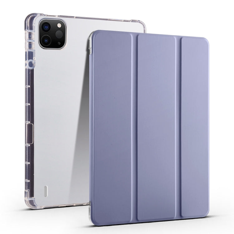 3-fold Clear TPU Smart Leather Tablet Case with Pen Slot, For iPad Air 13 2026 / 2025 / 2024, For iPad Air 11 2026 / 2025 / 2024
