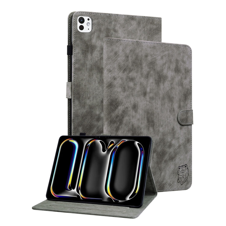 Embossed Tiger Pattern Leather Tablet Case, For iPad Air 13 2026 / 2025 / 2024, For iPad Air 11 2026 / 2025 / 2024, For iPad Pro 11 2025 / 2024