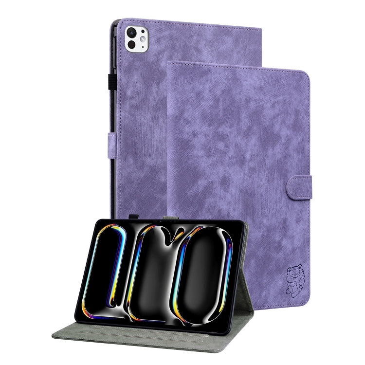 Embossed Tiger Pattern Leather Tablet Case, For iPad Air 13 2026 / 2025 / 2024, For iPad Air 11 2026 / 2025 / 2024, For iPad Pro 11 2025 / 2024