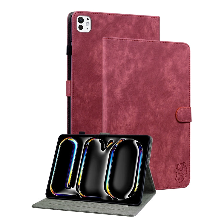 Embossed Tiger Pattern Leather Tablet Case, For iPad Air 13 2026 / 2025 / 2024, For iPad Air 11 2026 / 2025 / 2024, For iPad Pro 11 2025 / 2024