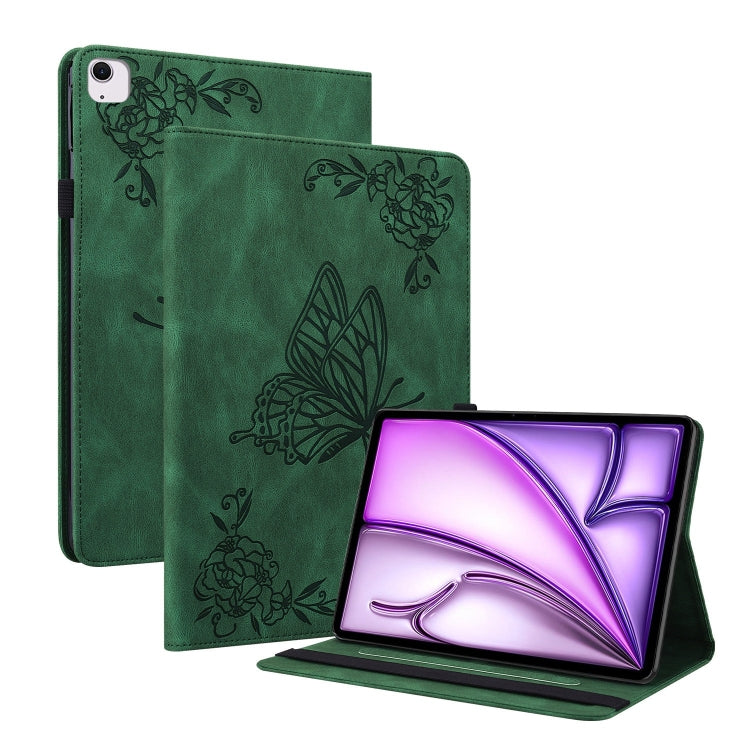 Butterfly Flower Embossed Leather Tablet Case, For iPad Air 11 2026 / 2025 / 2024, For iPad Pro 11 2025 / 2024