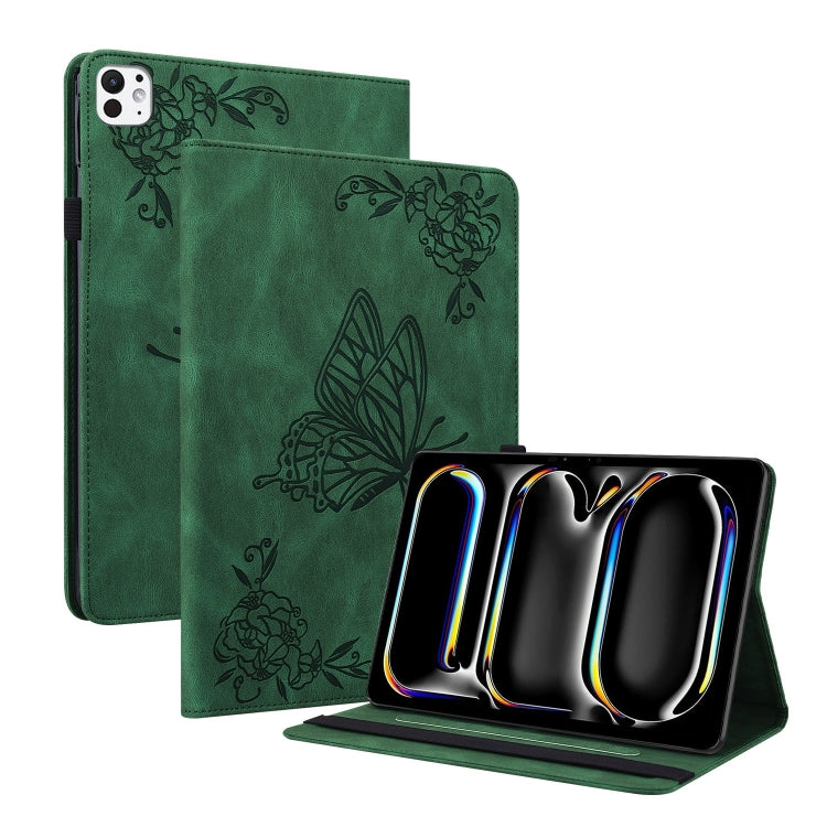 Butterfly Flower Embossed Leather Tablet Case, For iPad Air 11 2026 / 2025 / 2024, For iPad Pro 11 2025 / 2024