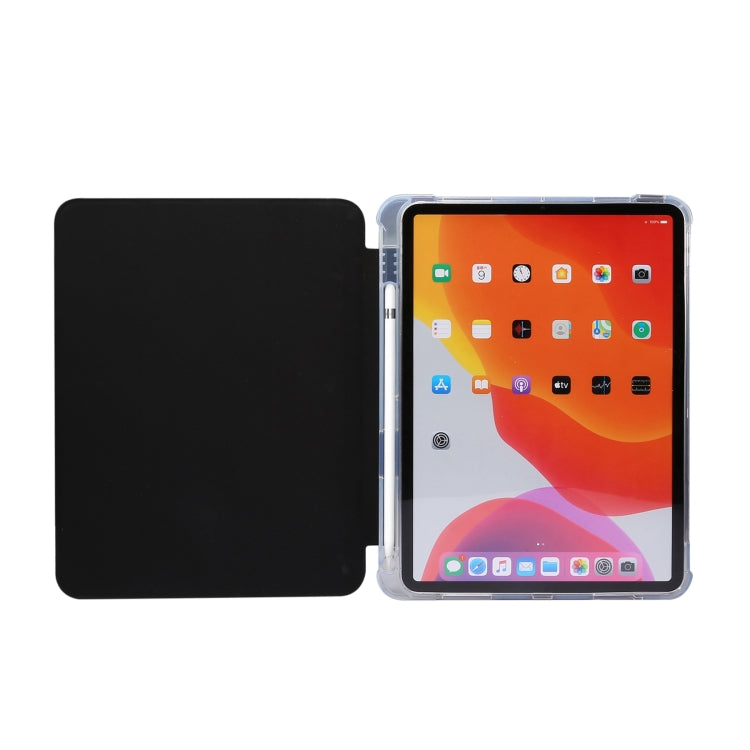 Étui en cuir à texture peau pressée électrique pliable en 3 parties pour iPad Air 11 (2025/2024) et iPad Pro 11 (2024).