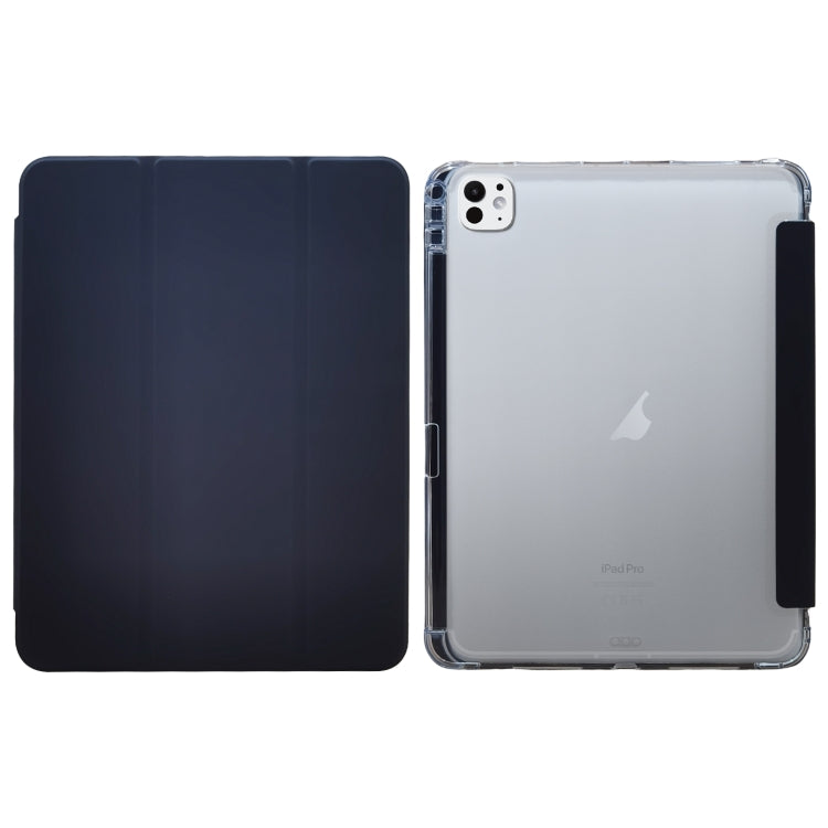 Étui en cuir à texture peau pressée électrique pliable en 3 parties pour iPad Air 11 (2025/2024) et iPad Pro 11 (2024).