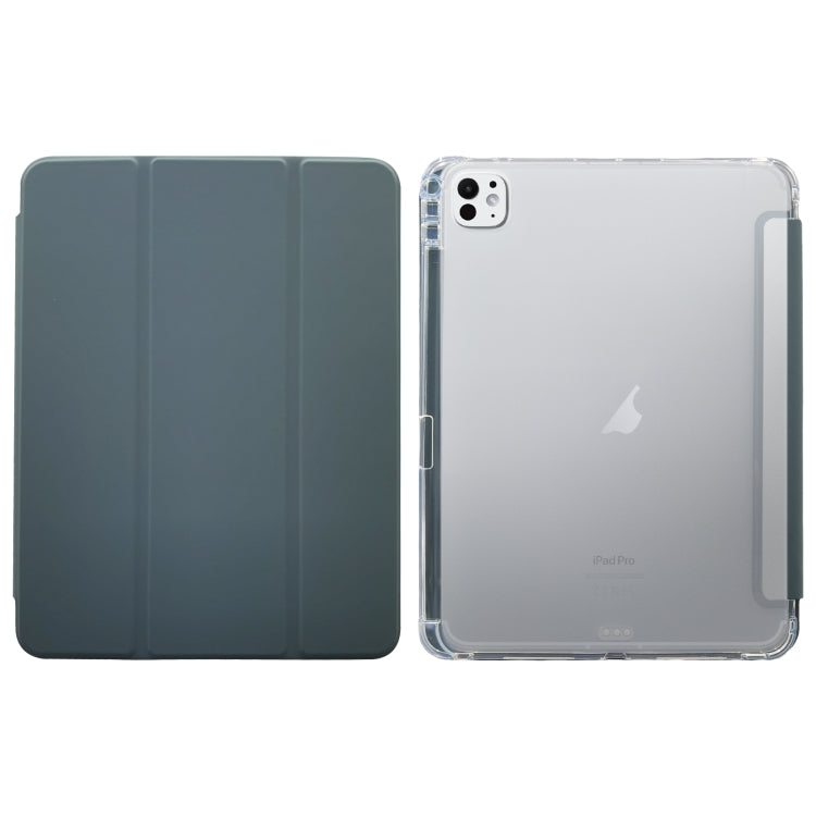Étui en cuir à texture peau pressée électrique pliable en 3 parties pour iPad Air 11 (2025/2024) et iPad Pro 11 (2024).