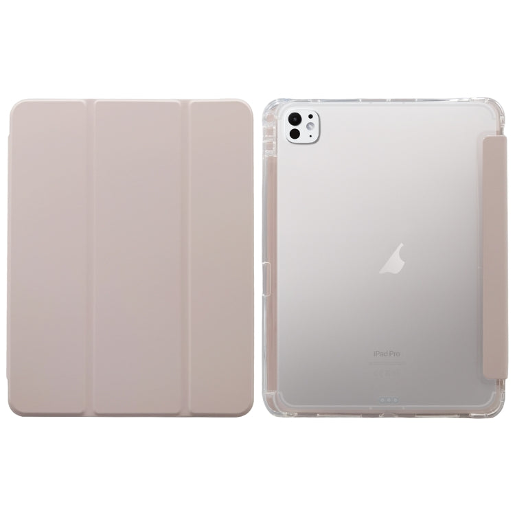 Étui en cuir à texture peau pressée électrique pliable en 3 parties pour iPad Air 11 (2025/2024) et iPad Pro 11 (2024).