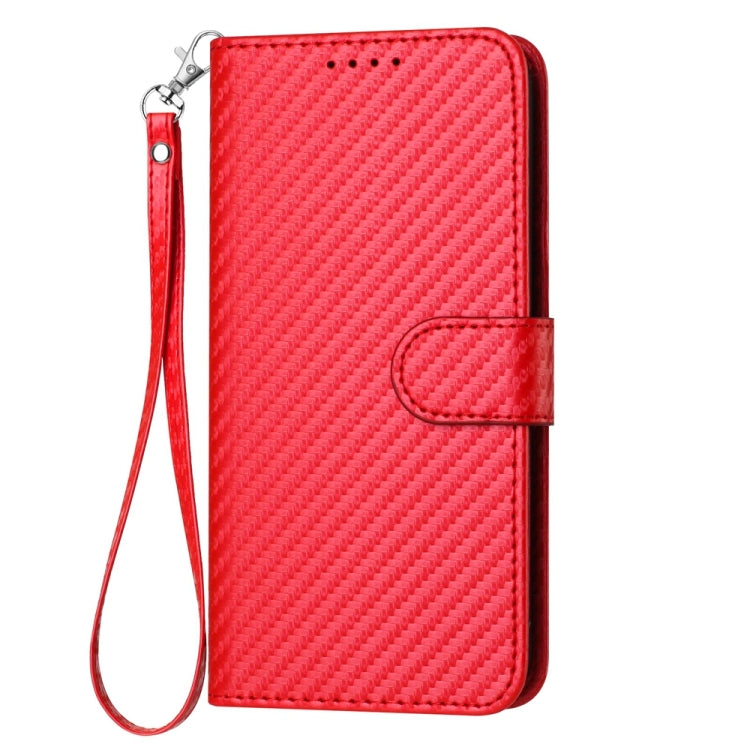 YX0070 Carbon Fiber Buckle Leather Phone Case with Lanyard, For iPhone 13 Pro Max, For iPhone 13 Pro, For iPhone 13