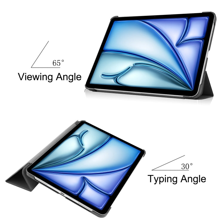 Étui en cuir intelligent Custer Pure Color à 3 volets pour tablette, pour iPad Air 13 (2024/2025) et iPad Pro 13 (2024).