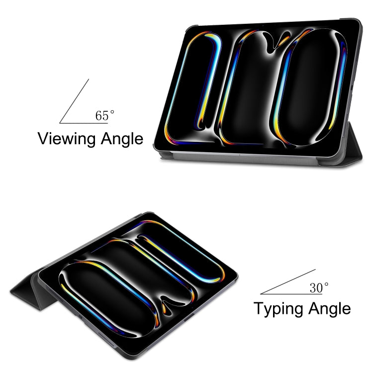 Custer Pure Color 3-Fold Holder Smart Leather Tablet Case, For iPad Pro 13 2025 / 2024, For iPad Air 13 2025 / 2024