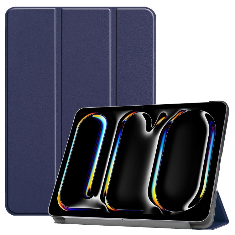 Étui en cuir intelligent Custer Pure Color à 3 volets pour tablette, pour iPad Air 13 (2024/2025) et iPad Pro 13 (2024).