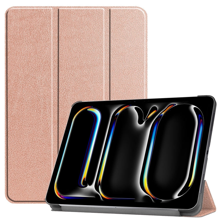 Étui en cuir intelligent Custer Pure Color à 3 volets pour tablette, pour iPad Air 13 (2024/2025) et iPad Pro 13 (2024).