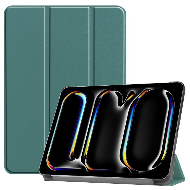 Étui en cuir intelligent Custer Pure Color à 3 volets pour tablette, pour iPad Air 13 (2024/2025) et iPad Pro 13 (2024).
