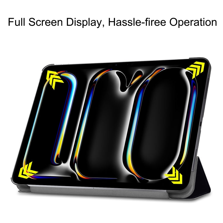 Custer Painted 3-Fold Holder Smart Leather Tablet Case, For iPad Pro 13  2025 / 2024, For iPad Air 13 2025 / 2024