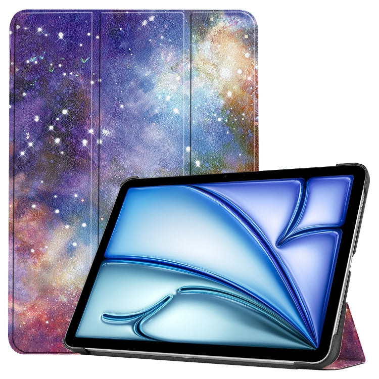 Custer Painted 3-Fold Holder Smart Leather Tablet Case, For iPad Air 13 2026 / 2025 / 2024, For iPad Pro 13  2025 / 2024