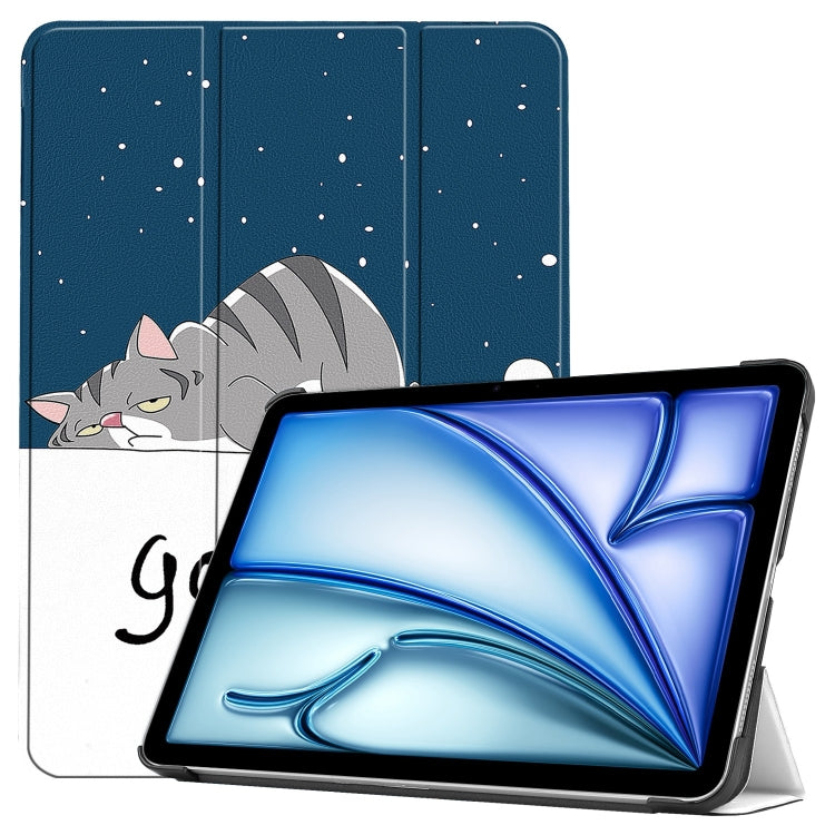 Custer Painted 3-Fold Holder Smart Leather Tablet Case, For iPad Air 13 2026 / 2025 / 2024, For iPad Pro 13  2025 / 2024