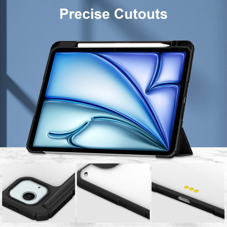 Pure Color 3-fold Clear TPU Smart Leather Tablet Case, For iPad Air 13 2026 / 2025 / 2024, For iPad Pro 13 2025 / 2024, For iPad Pro 11 2025 / 2024
