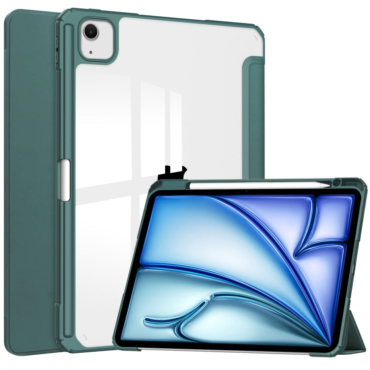 Pure Color 3-fold Clear TPU Smart Leather Tablet Case, For iPad Air 13 2026 / 2025 / 2024, For iPad Pro 13 2025 / 2024, For iPad Pro 11 2025 / 2024