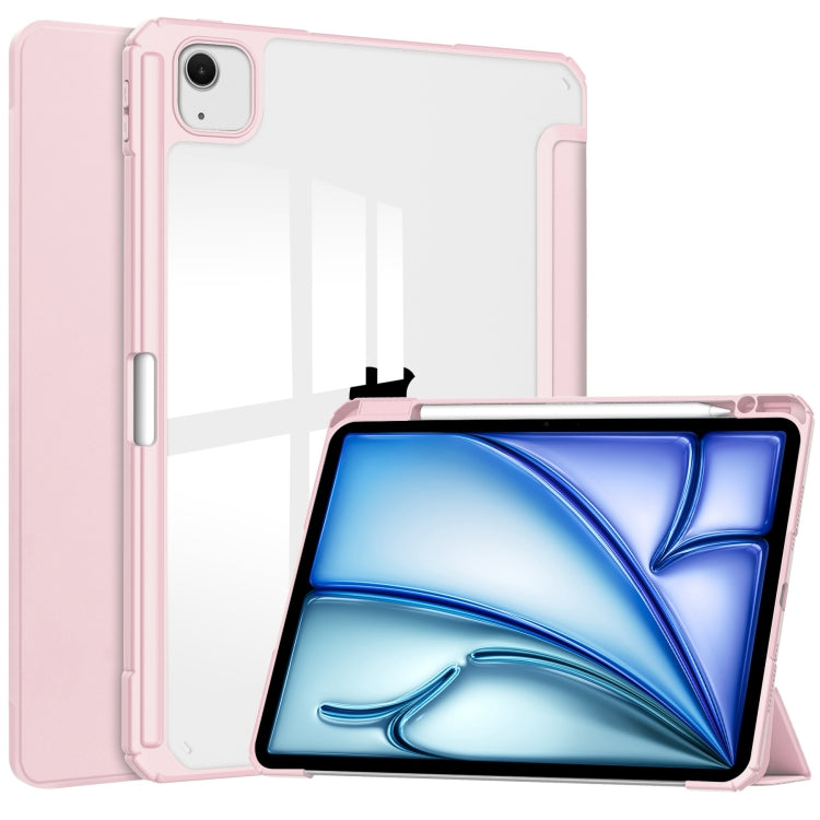 Pure Color 3-fold Clear TPU Smart Leather Tablet Case, For iPad Air 13 2026 / 2025 / 2024, For iPad Pro 13 2025 / 2024, For iPad Pro 11 2025 / 2024