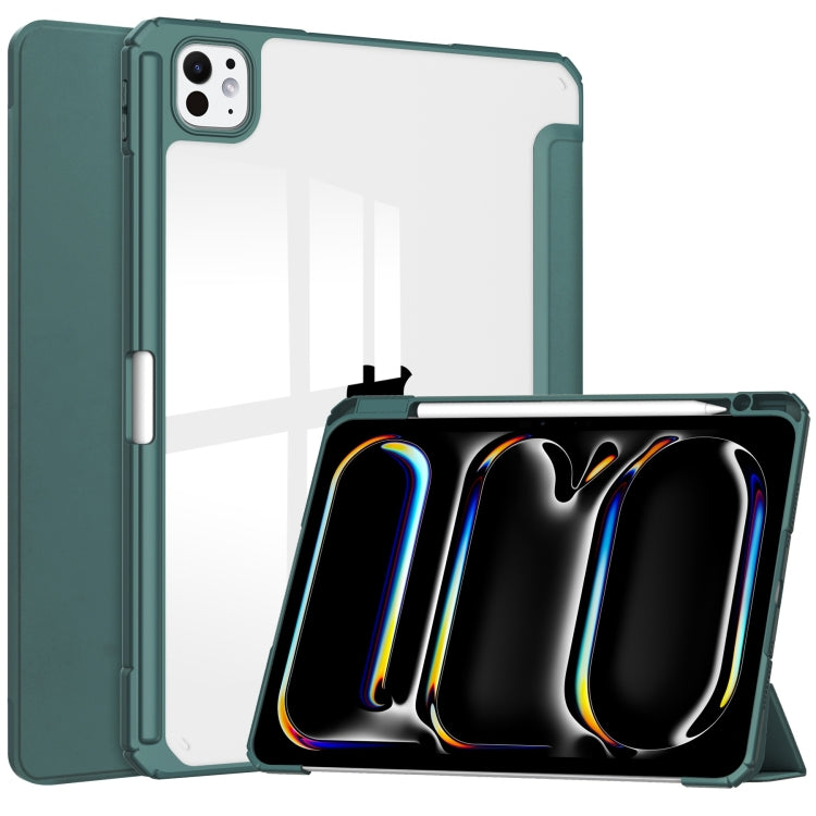 Pure Color 3-fold Clear TPU Smart Leather Tablet Case, For iPad Air 13 2026 / 2025 / 2024, For iPad Pro 13 2025 / 2024, For iPad Pro 11 2025 / 2024