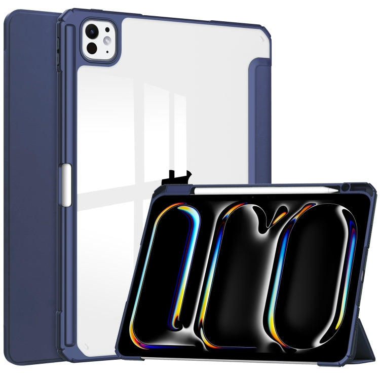 Pure Color 3-fold Clear TPU Smart Leather Tablet Case, For iPad Air 13 2026 / 2025 / 2024, For iPad Pro 13 2025 / 2024, For iPad Pro 11 2025 / 2024