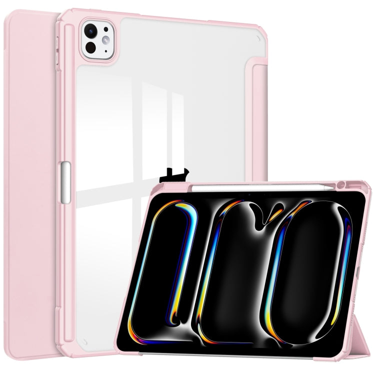 Pure Color 3-fold Clear TPU Smart Leather Tablet Case, For iPad Air 13 2026 / 2025 / 2024, For iPad Pro 13 2025 / 2024, For iPad Pro 11 2025 / 2024