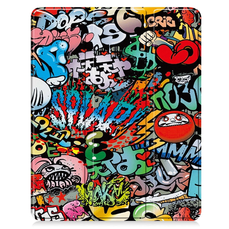 Custer Painted 3-Fold Holder Smart Leather Tablet Case with Pen Tray, For iPad Air 13 2024 / 2025 / 2026, For iPad Pro 13 2025 / 2024
