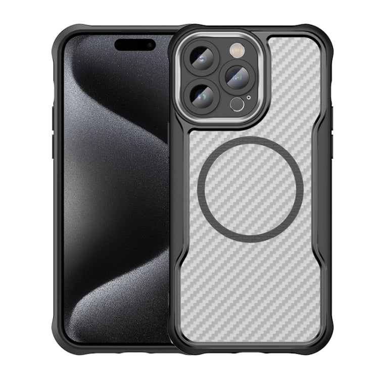 Carbon Fiber Texture MagSafe Translucent Phone Case, For iPhone 16 Pro, For iPhone 16 Plus, For iPhone 16, For iPhone 15 Pro Max, For iPhone 15 Pro, For iPhone 15 Plus / 14 Plus