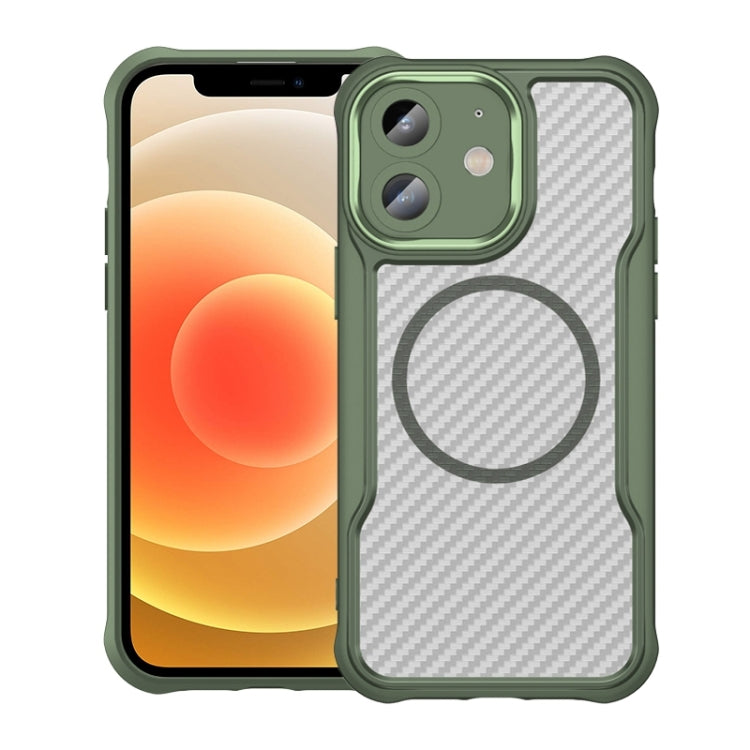 Carbon Fiber Texture MagSafe Translucent Phone Case, For iPhone 12, For iPhone 12 Pro Max, For iPhone 12 Pro, For iPhone 11 Pro Max, For iPhone 11, For iPhone 11 Pro