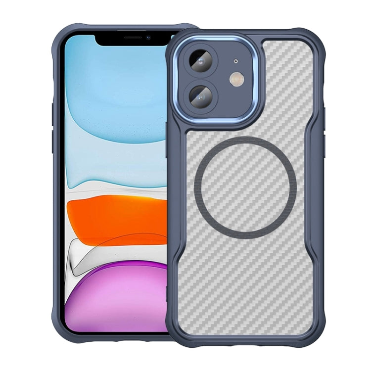 Carbon Fiber Texture MagSafe Translucent Phone Case, For iPhone 11 Pro