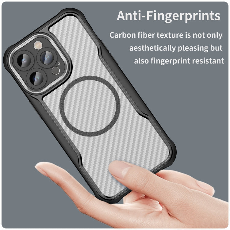 Carbon Fiber Texture MagSafe Translucent Phone Case, For iPhone 11 Pro