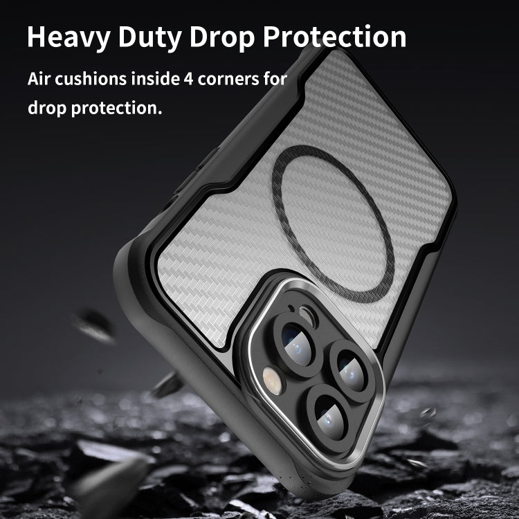 Carbon Fiber Texture MagSafe Translucent Phone Case, For iPhone 11 Pro