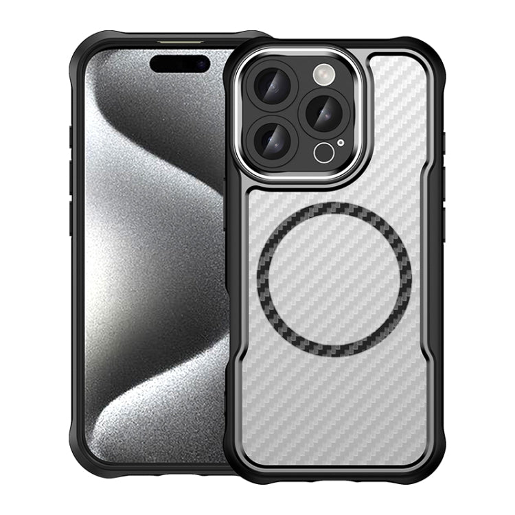 Carbon Fiber Texture MagSafe Translucent Phone Case, For iPhone 16 Pro, For iPhone 16 Plus, For iPhone 16, For iPhone 15 Pro Max, For iPhone 15 Pro, For iPhone 15 Plus / 14 Plus