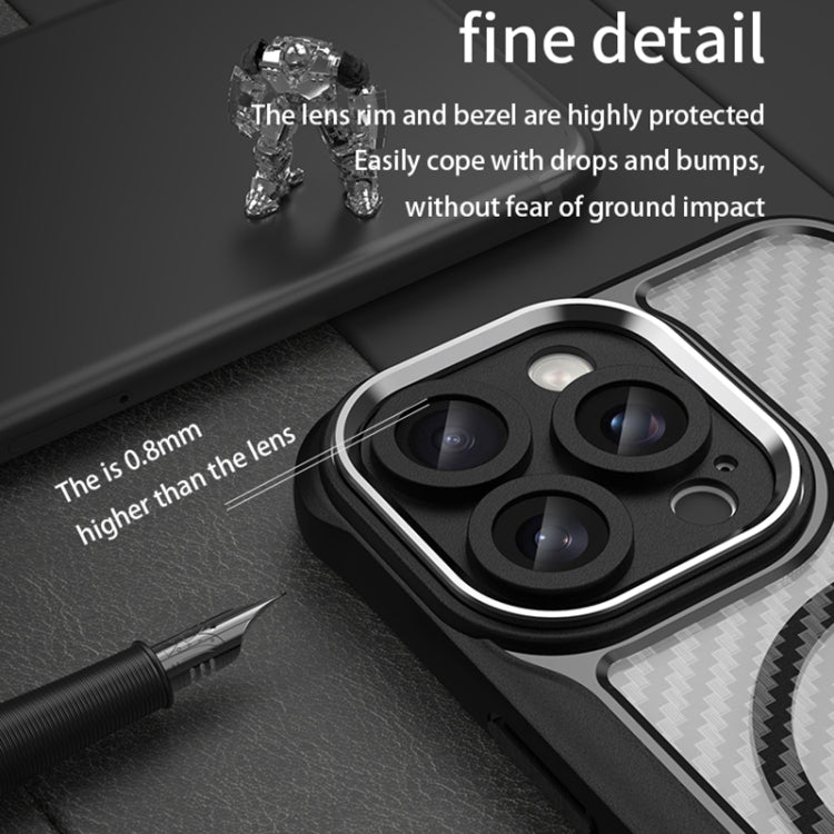 Carbon Fiber Texture MagSafe Translucent Phone Case, For iPhone 16 Pro, For iPhone 16 Plus, For iPhone 16, For iPhone 15 Pro Max, For iPhone 15 Pro, For iPhone 15 Plus / 14 Plus