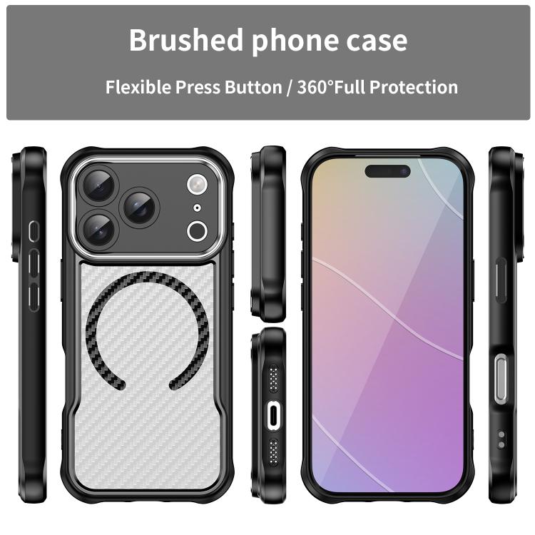 Carbon Fiber Texture MagSafe Translucent Phone Case, For iPhone 17 Pro Max, For iPhone 17 Pro, For iPhone 17, For  iPhone 17 Air, For iPhone 16e, For iPhone 16 Pro Max