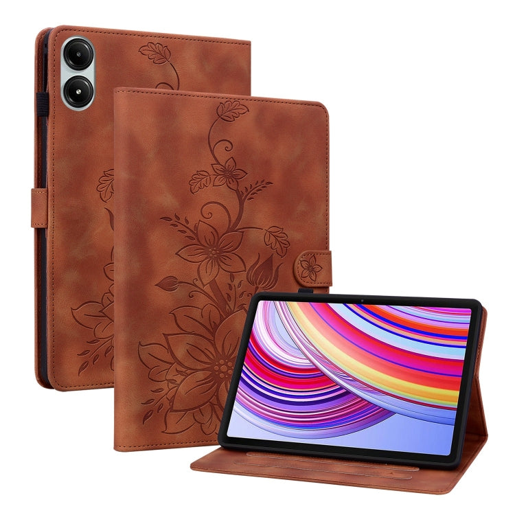 Lily Embossed Leather Tablet Case, For Xiaomi Pad 7 / Pad 7 Pro, For Xiaomi Redmi Pad SE 8.7, For Xiaomi Redmi Pad Pro 12.1
