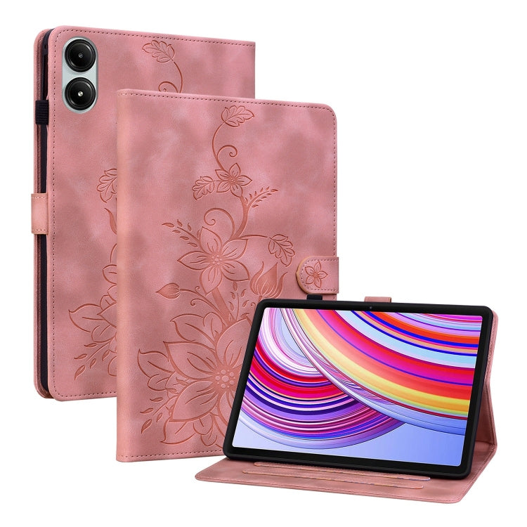 Lily Embossed Leather Tablet Case, For Xiaomi Pad 7 / Pad 7 Pro, For Xiaomi Redmi Pad SE 8.7, For Xiaomi Redmi Pad Pro 12.1