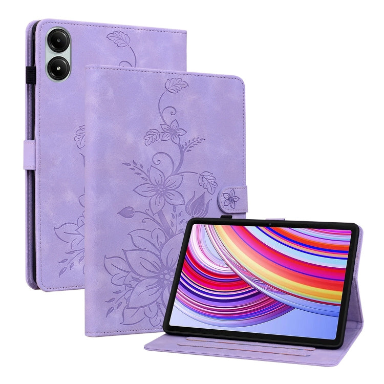 Lily Embossed Leather Tablet Case, For Xiaomi Pad 7 / Pad 7 Pro, For Xiaomi Redmi Pad SE 8.7, For Xiaomi Redmi Pad Pro 12.1