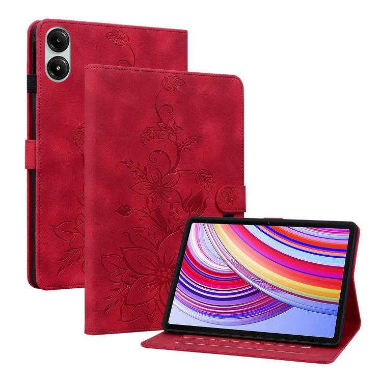 Lily Embossed Leather Tablet Case, For Xiaomi Pad 7 / Pad 7 Pro, For Xiaomi Redmi Pad SE 8.7, For Xiaomi Redmi Pad Pro 12.1