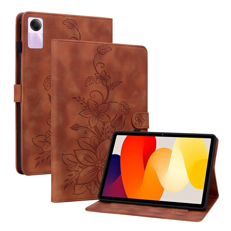 Lily Embossed Leather Tablet Case, For Xiaomi Redmi Pad SE, For Xiaomi Pad 6 11.0 2023, For Xiaomi Redmi Pad 10.61