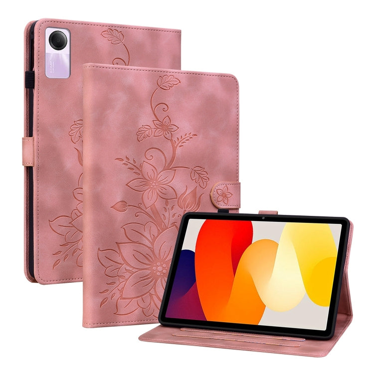 Lily Embossed Leather Tablet Case, For Xiaomi Redmi Pad SE, For Xiaomi Pad 6 11.0 2023, For Xiaomi Redmi Pad 10.61