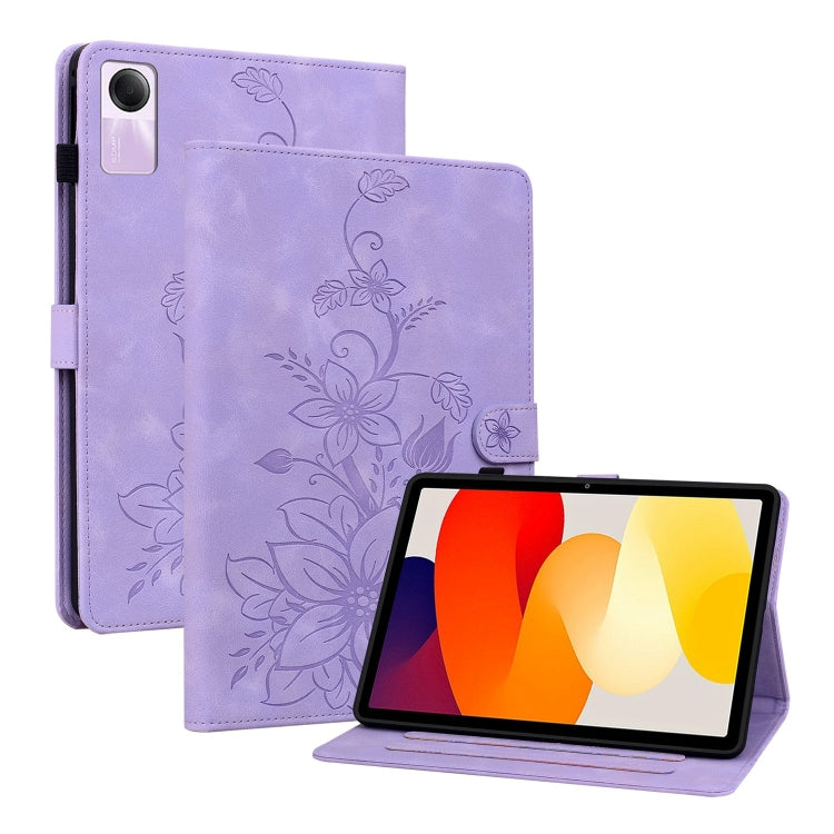 Lily Embossed Leather Tablet Case, For Xiaomi Redmi Pad SE, For Xiaomi Pad 6 11.0 2023, For Xiaomi Redmi Pad 10.61