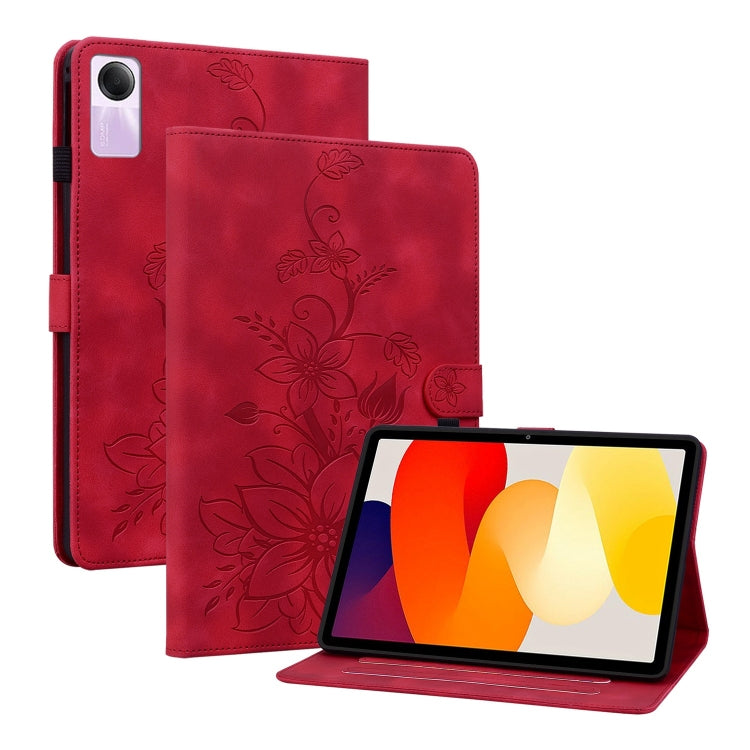 Lily Embossed Leather Tablet Case, For Xiaomi Redmi Pad SE, For Xiaomi Pad 6 11.0 2023, For Xiaomi Redmi Pad 10.61