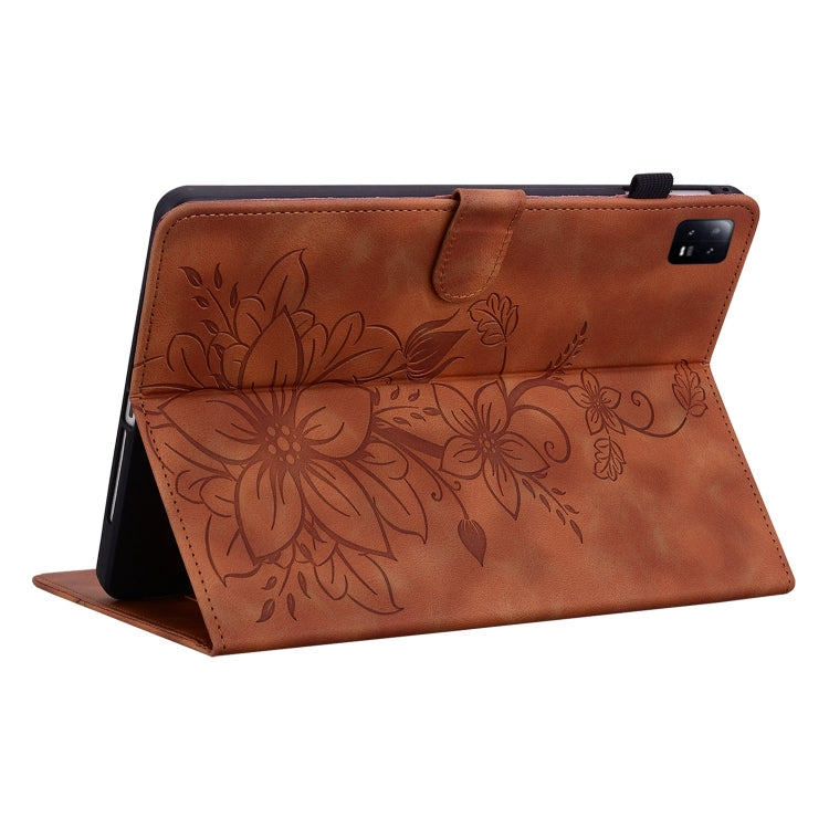 Lily Embossed Leather Tablet Case, For Xiaomi Pad 6 11.0 2023, For Xiaomi Redmi Pad 10.61